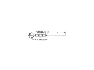 Watlow AT Style Mineral Insulated Thermocouple For Use with Thermowells